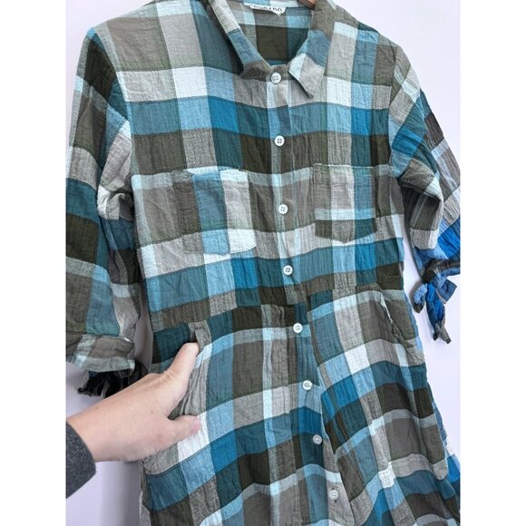 Conrado Women's Button Front Plaid Shirt Dress Size XS - Picture 3 of 6